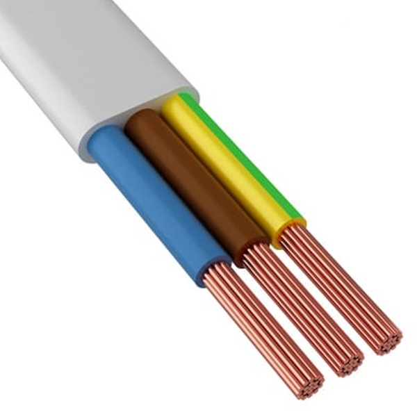 Провод осветительный ККЗ ШВВП 3х0,75 плоский белый ГОСТ 7399