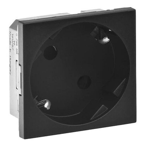 Розетка 2К+3 под углом 45° немецкий стандарт Legrand Mosaic -2М матовый черный New