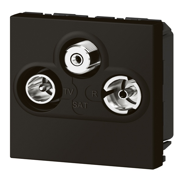 Розетка TV/R/SAT Legrand Mosaic -2М матовый черный New