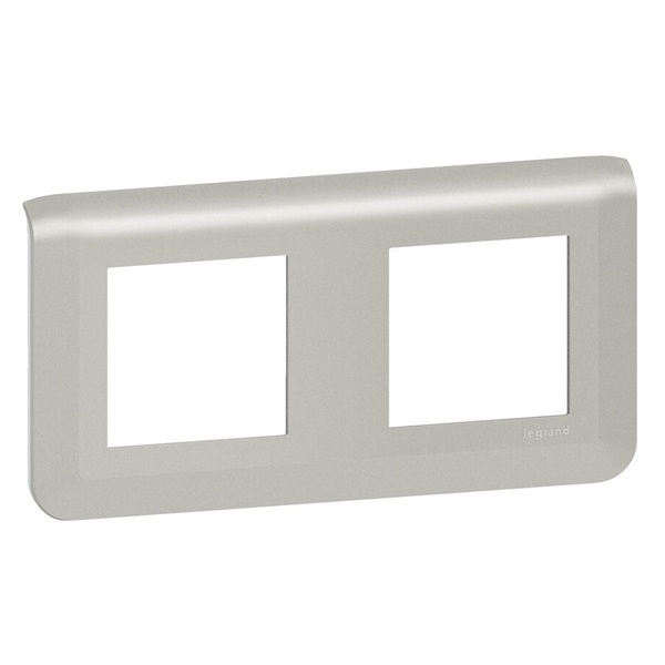 Рамка Legrand Mosaic 2х2 модуля алюминий New