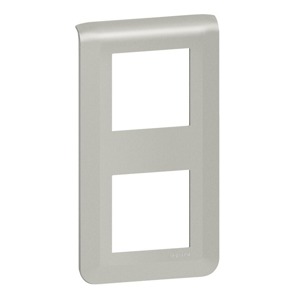 Рамка Legrand Mosaic 2х2 модуля вертикальная алюминий New