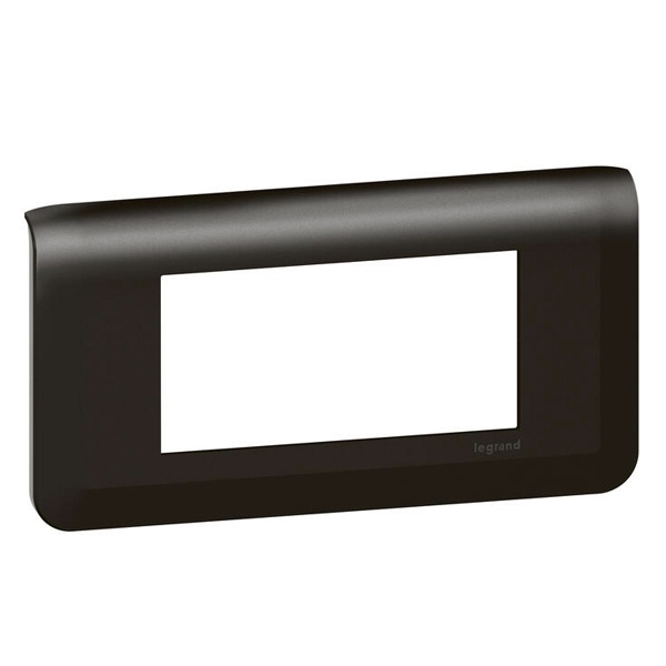 Рамка Legrand Mosaic 4 модуля матовый черный New