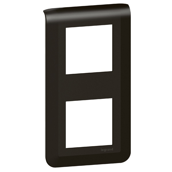 Рамка Legrand Mosaic 2х2 модуля вертикальная матовый черный New