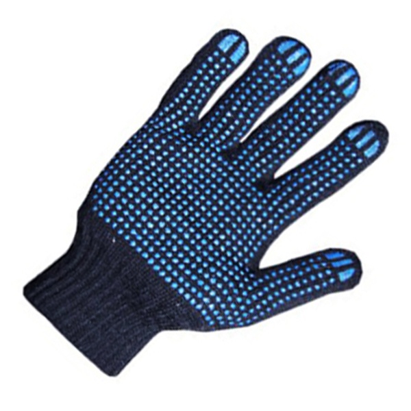 Перчатки TDM х/б плотной вязки с ПВХ, Точка, черные, 8, 10 кл., 72-75 г, 1 пара,