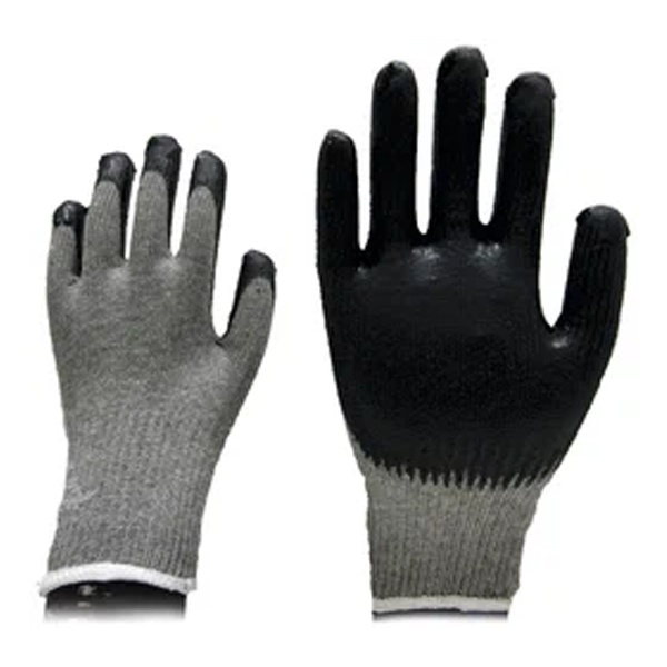 Перчатки TDM х/б плотной вязки с латексным покрытием, Рельеф, черные, 10, 10 кл., 125 г, 1 пара,