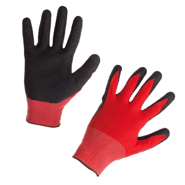 Перчатки TDM полиэфирные Контакт-Хард, рельефное латексное покрытие, 8, 15 кл., 56-57 г, 1 пара,