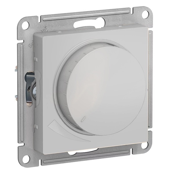 Светорегулятор SE AtlasDesign (диммер) поворотно-нажимной универсальный 400Вт, алюми