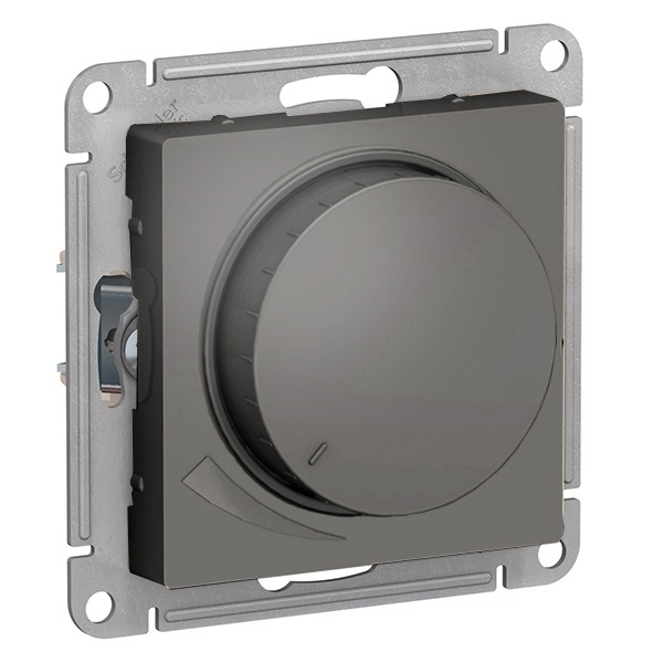 Светорегулятор SE AtlasDesign (диммер) поворотно-нажимной универсальный, 400Вт, стал