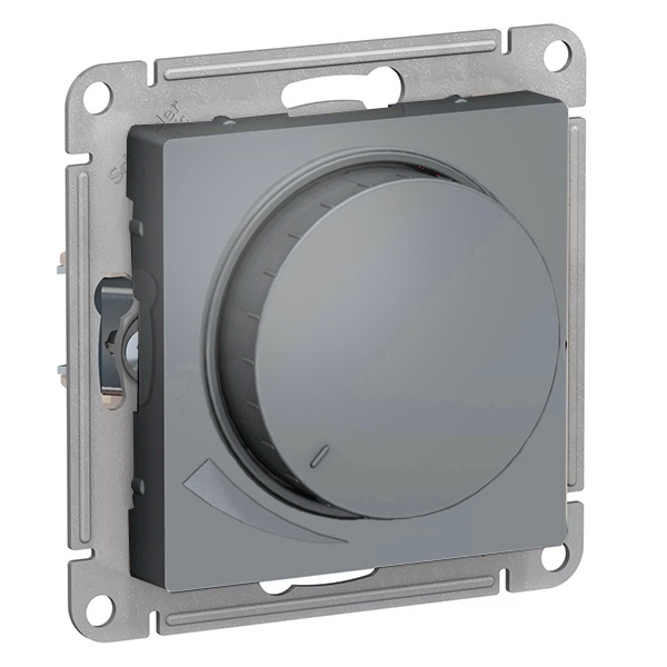 Светорегулятор SE AtlasDesign (диммер) поворотно-нажимной универсальный, 400Вт, гриф