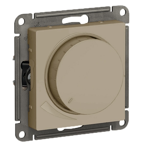 Светорегулятор SE AtlasDesign (диммер) поворотно-нажимной универсальный, 400Вт, шамп