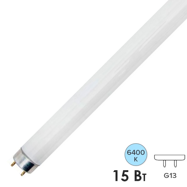Люминесцентная линейная лампа Feron T8 FLU1 15W 6400K G13 438mm