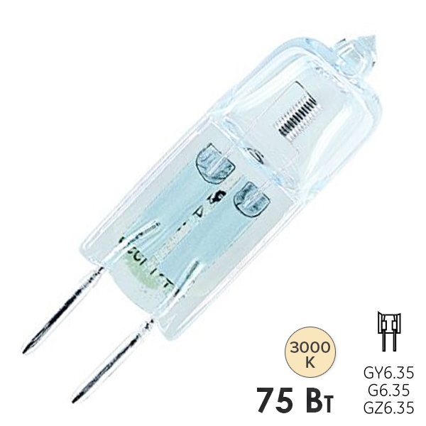 Лампа галогенная капсульная Osram Halostar 64450S 75W 12V GY6.35