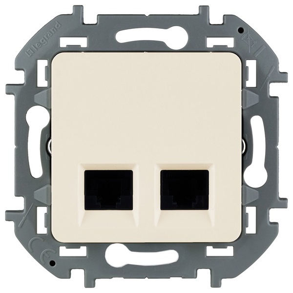 Информационная розетка RJ45 категория 5е UTP 2 выхода Legrand Inspiria слоновая кость (бежевый)