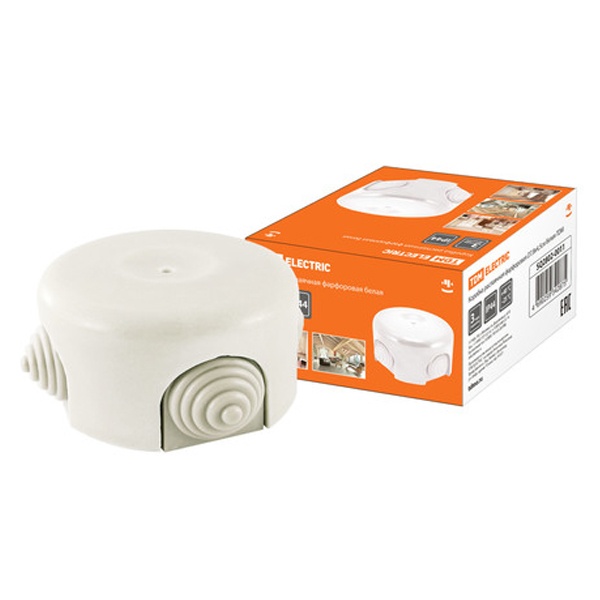 Коробка распаячная TDM фарфоровая D7,8х4,5см белая