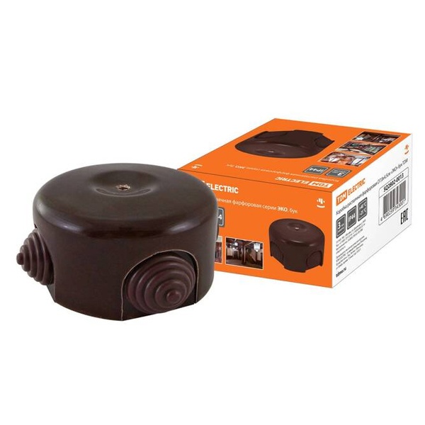 Коробка распаячная TDM фарфоровая D7,8х4,5см ЭКО бук