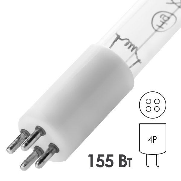 Лампа бактерицидная LightBest GPHO 1554T5L/4P 155W 4P 0,8A (Philips 871150026131199)