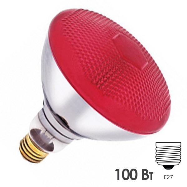 Лампа инфракрасная LightBest ERK PAR38 100W E27 Red красное прессованное стекло
