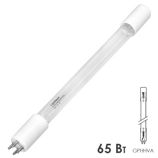 Лампа амальгамная LightBest GPHHVA 357T6L/4 65W 2,1A (P-1965L, J-1965)