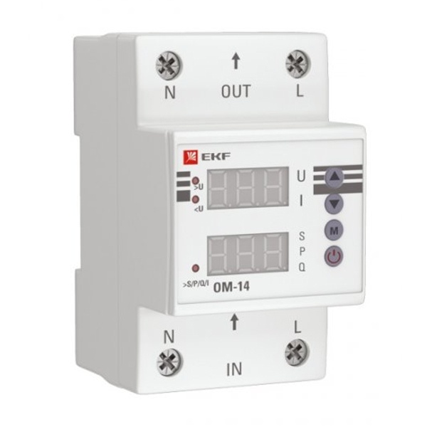 Ограничитель мощности EKF ОМ-14 однофазный 1-80А 0,1-14 кВт