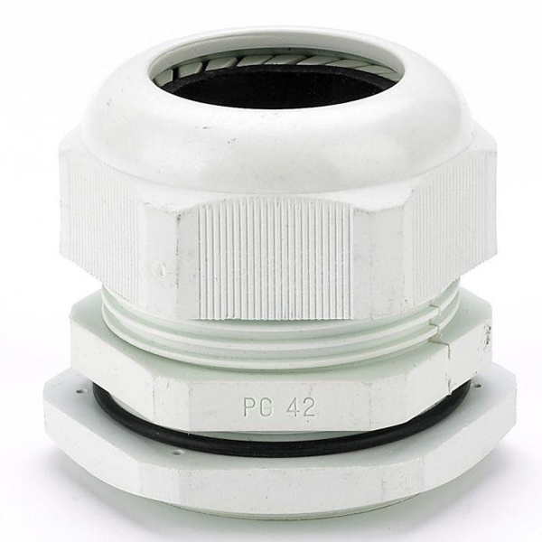 Кабельный ввод DEKraft типа PG 42 диаметр кабеля 32-38мм КВ101-42-IP54 белый