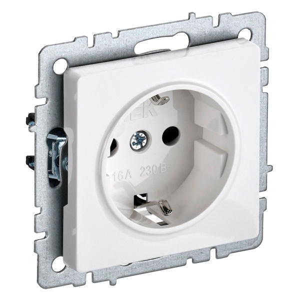 Розетка ИЭК BRITE 2P+E Schuko 16А белый (РС11-1-0-БрБ)