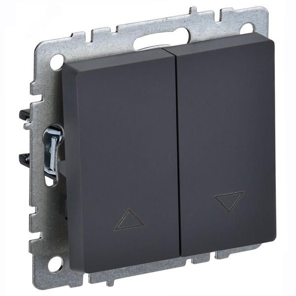 Выключатель жалюзи ИЭК BRITE 10А графит (ВС10-1-5-БрГ)