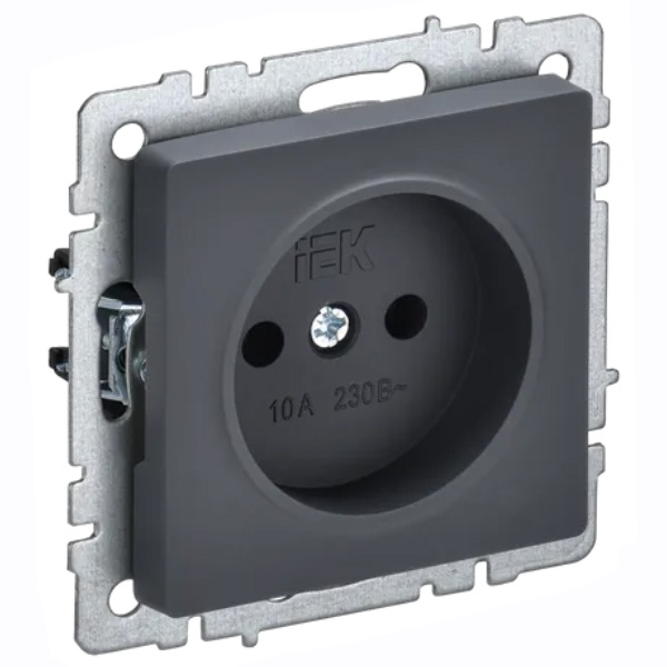 Розетка ИЭК BRITE 2P 10А графит (РС10-1-0-БрГ)