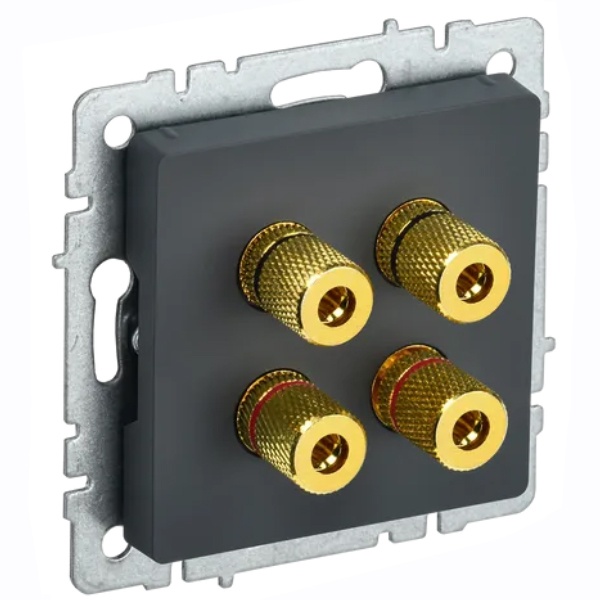 Аудиорозетка ИЭК BRITE графит (РА10-БрГ)