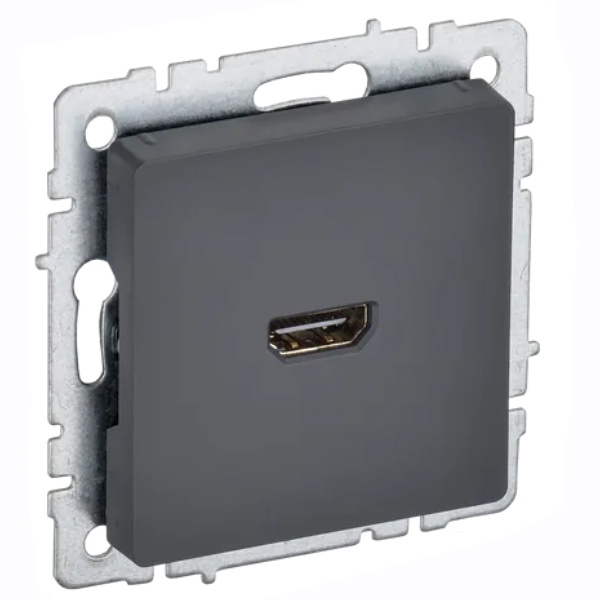 Розетка HDMI ИЭК BRITE графит (РHDMI ИЭК BRITE-0-БрГ)