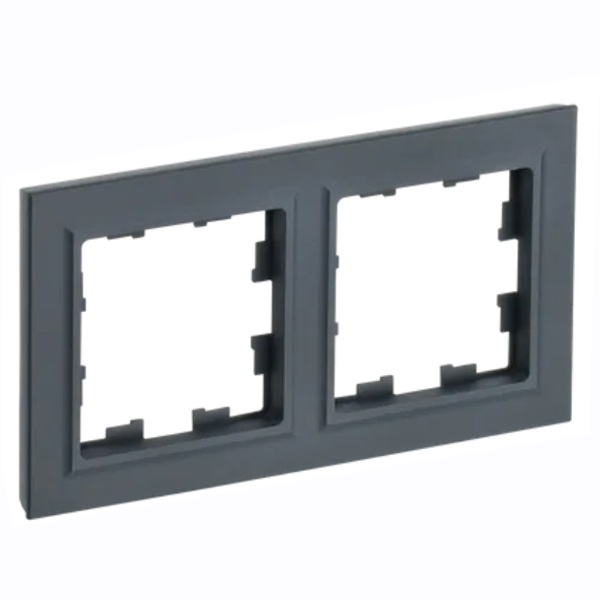 Рамка на 2 поста ИЭК BRITE графит (РУ-2-БрГ)