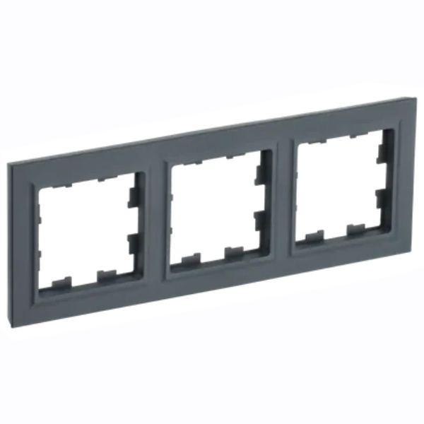 Рамка на 3 поста ИЭК BRITE графит (РУ-3-БрГ)