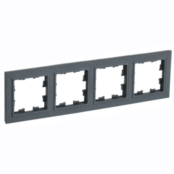 Рамка на 4 поста ИЭК BRITE графит (РУ-4-БрГ)