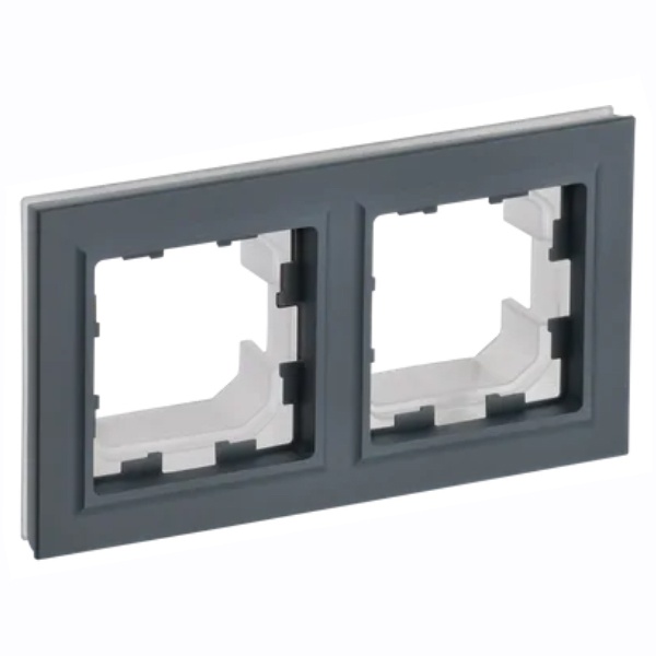 Рамка на 2 поста IP44 ИЭК BRITE графит (РУ-2-БрГ-44)