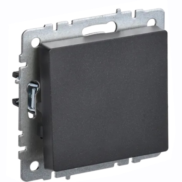 Выключатель 1-клавишный ИЭК BRITE 10А черный (ВС10-1-0-БрЧ)