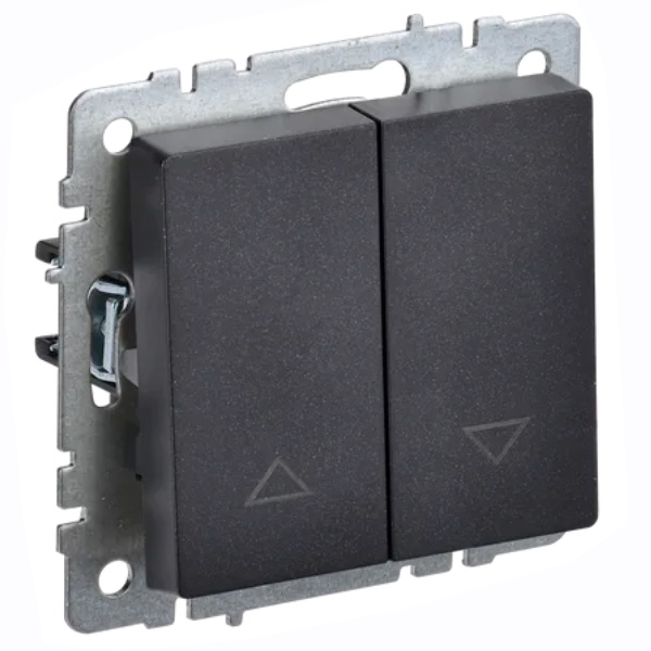 Выключатель жалюзи ИЭК BRITE 10А черный (ВС10-1-5-БрЧ)