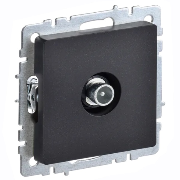 Розетка TV ИЭК BRITE проходная черный (РТВ10-0-БрЧ)