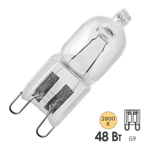 Лампа галогенная капсульная Osram 66748 ECO Halopin 48W(60W) 220V G9