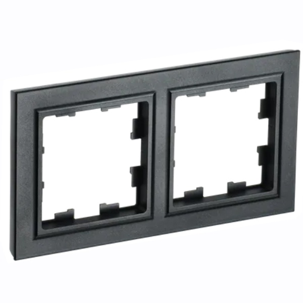 Рамка на 2 поста ИЭК BRITE черный (РУ-2-БрЧ)