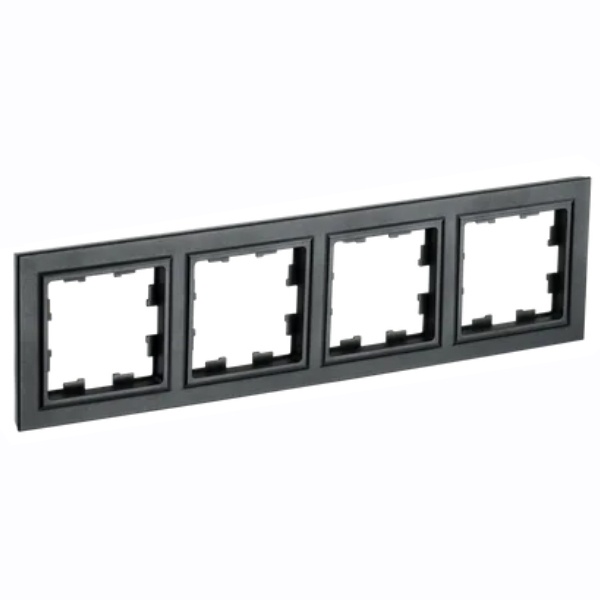 Рамка на 4 поста ИЭК BRITE черный (РУ-4-БрЧ)