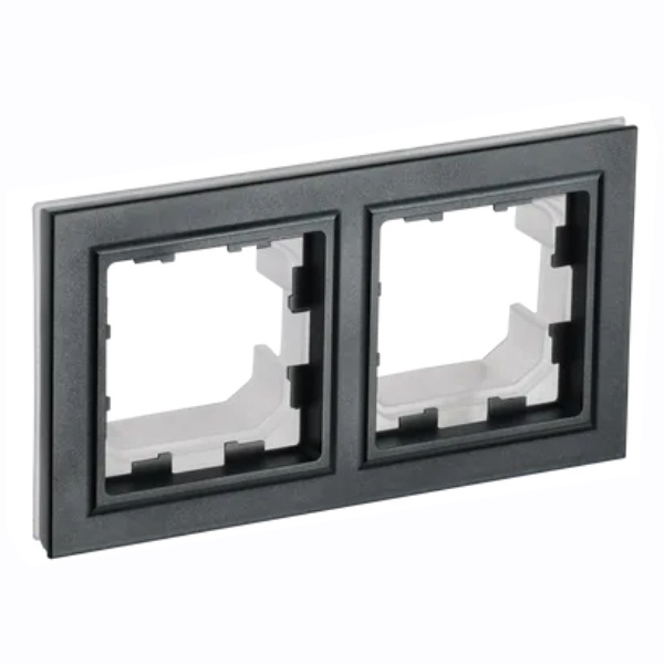 Рамка на 2 поста IP44 ИЭК BRITE черный (РУ-2-БрЧ-44)