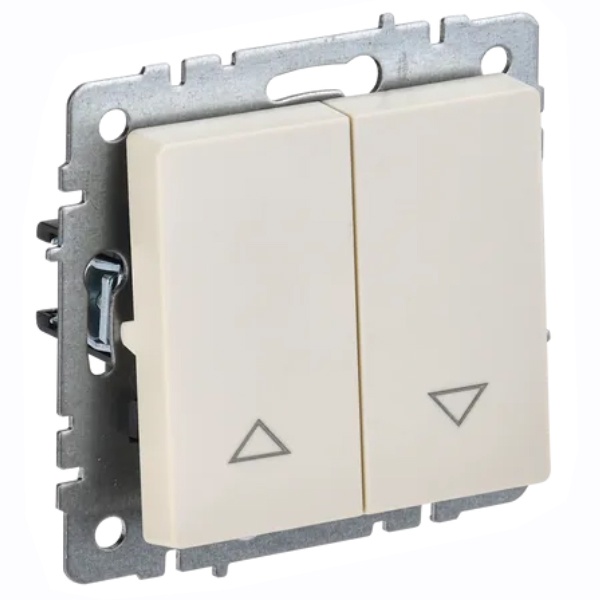 Выключатель жалюзи ИЭК BRITE 10А бежевый (ВС10-1-5-БрКр)