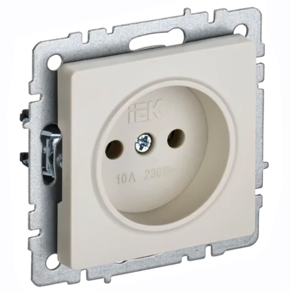 Розетка ИЭК BRITE 2P 10А бежевый (РС10-1-0-БрКр)