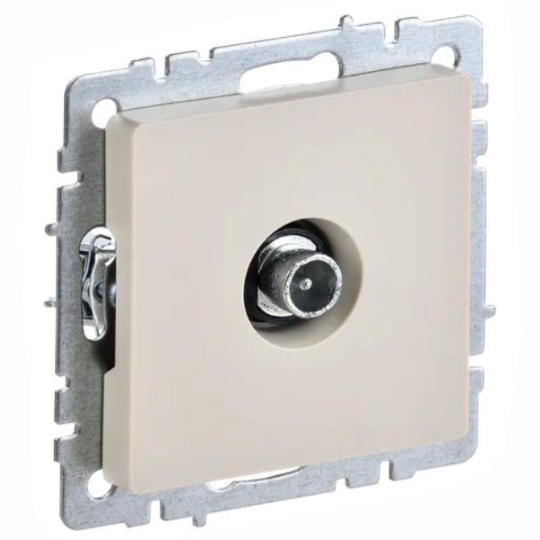 Розетка TV ИЭК BRITE проходная бежевый (РТВ10-0-БрКр)