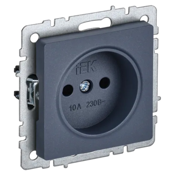 Розетка ИЭК BRITE 2P 10А маренго (РС10-1-0-БрМ)