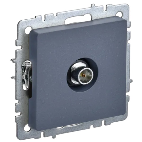 Розетка TV ИЭК BRITE оконечная маренго (РТВ11-0-БрМ)