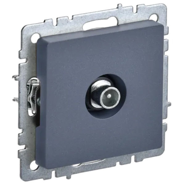 Розетка TV ИЭК BRITE проходная маренго (РТВ10-0-БрМ)