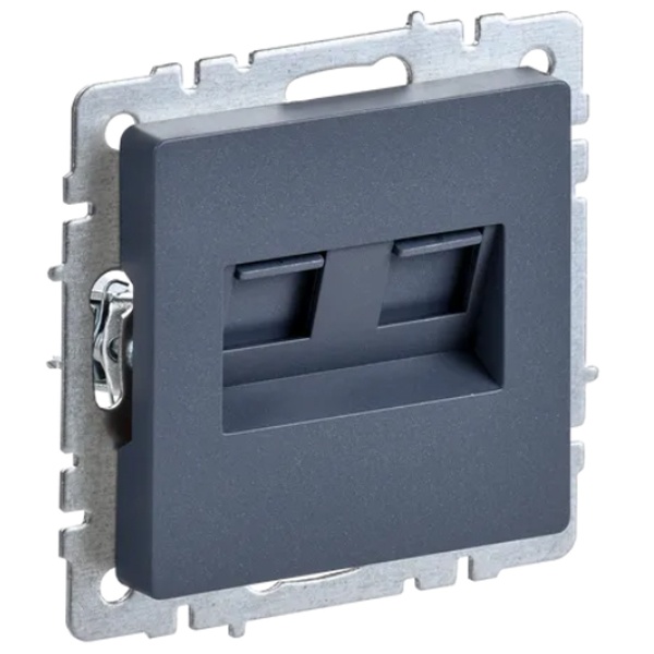 Розетка компьютерная двойная ИЭК BRITE RJ45 кат.5E маренго (РК10-2-БрМ)