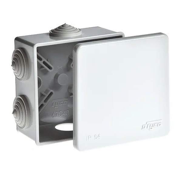 Коробка распаячная Ruvinil Tyco 100х100х50 мм для открытой проводки [уп.48шт] IP54