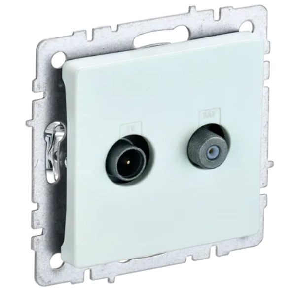 Розетка двойная ИЭК BRITE TV+SAT жемчуг (РТВ/РСп12-БрЖ)