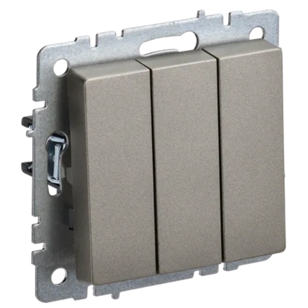 Выключатель 3-клавишный ИЭК BRITE 10А шампань (ВС10-3-0-БрШ)